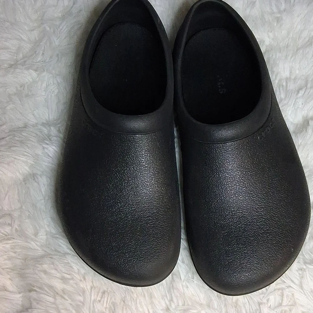Crocs On-The-Clock Work Slip-On Black Clogs Size 5-7 - Picture 2 of 7